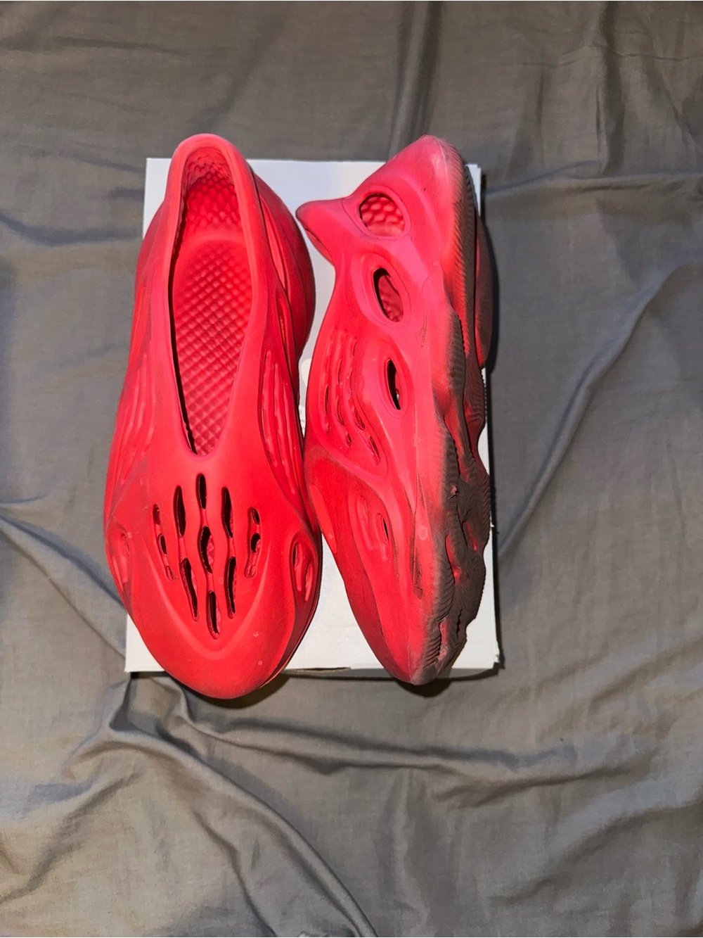 Neon Red Slip-On Foam Clog Sneakers